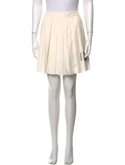 Pre-owned Moncler Grosgrain Trim Mini Skirt In Neutrals