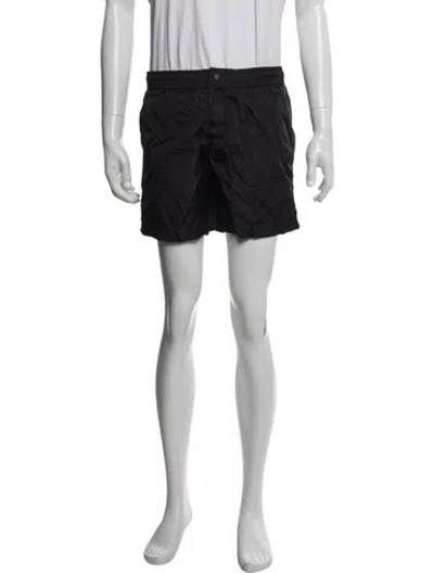 Pre-owned Moncler Grosgrain Trim Swim Trunks In Black