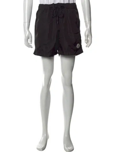 Pre-owned Moncler Grosgrain Trim Swim Trunks In Black