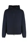 Moncler Guerand Reversible Short Down Jacket With Hood In Blue