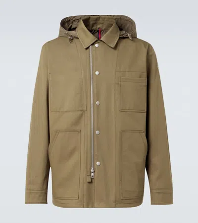 Moncler Guerledan Cotton Gabardine Jacket In Green