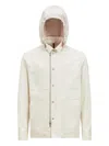 Moncler Guerledan Hooded Cotton Shirt Jacket White In White