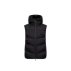 Moncler Logo Patch Hooded Down Gilet In Black