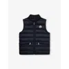 MONCLER MONCLER BOYS NAVY KIDS GUI BRAND-PATCH PADDED SHELL-DOWN GILET 4-14 YEARS