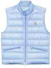 Moncler Padded High Collar Sleeveless Bodywarmer In Blue
