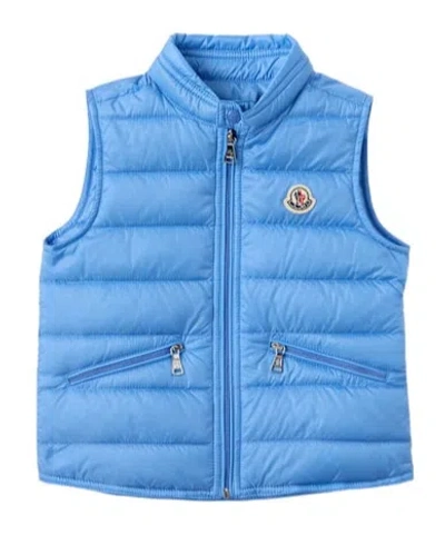 Moncler Kids' Gui Nylon Packable Down Vest In Blue