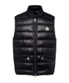 Moncler High Collar Puffer Quilted Sleeveless Jacket In Black