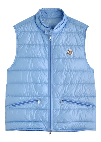 Moncler Gui Quilted Shell Gilet In Blue
