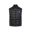 Moncler High Collar Puffer Quilted Sleeveless Jacket In Black