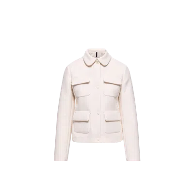 Moncler Doudoune-chemise Guimauve, Femme, Blanc, Taille: 4 In White