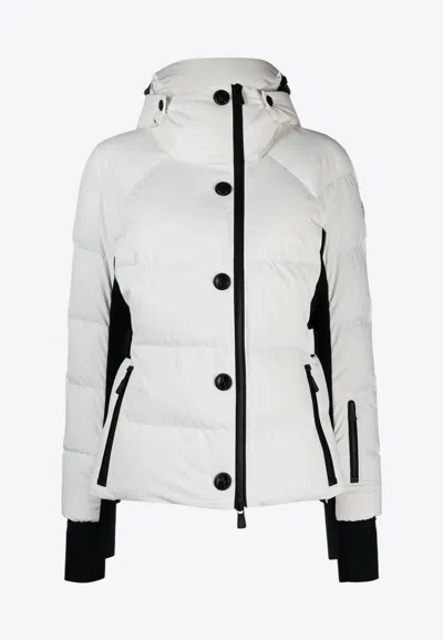 Moncler Guyane Hooded Ski Jacket In Cream