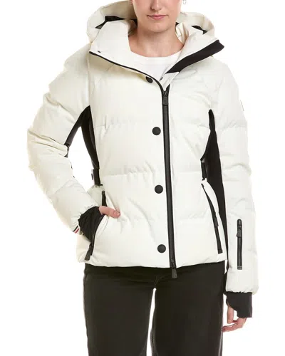 Moncler Guyane Hooded Jersey-trimmed Quilted Shell Down Jacket In White
