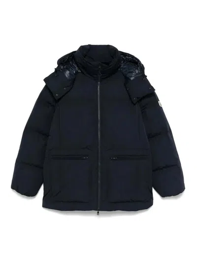 Moncler `habagat` Short Parka In Blue