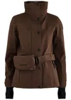 Moncler Hainets Belted Shell Ski Jacket In Brown