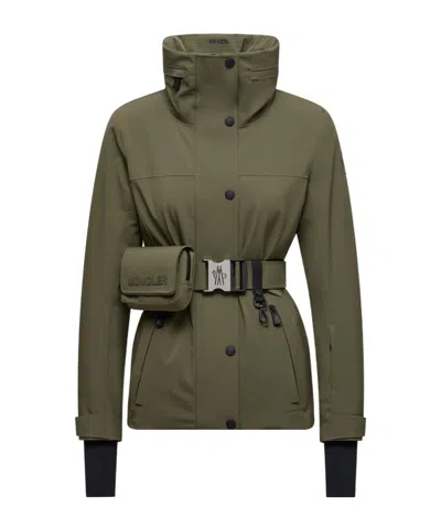 Moncler Hainets Hooded Padded Ski Jacket In Gray