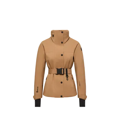 Moncler Hainets Insulated Ski Jacket, Women, Beige, Size: 0 In Brown