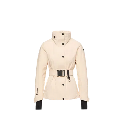 Moncler Hainets Insulated Ski Jacket, Women, White, Size: 0 In Metallic