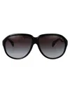 Moncler Shiny Black Injectate Sunglasses In Black