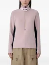 Moncler Half-zip Contrast-panel Sweatshirt In Pink