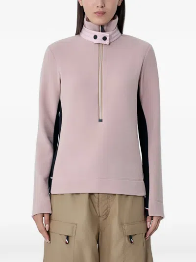 MONCLER HALF-ZIP CONTRAST-PANEL SWEATSHIRT