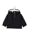 Moncler Half Zip Hooded Jacket In Blue
