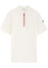 Moncler Half-zip Piqué Cotton Shirt In White