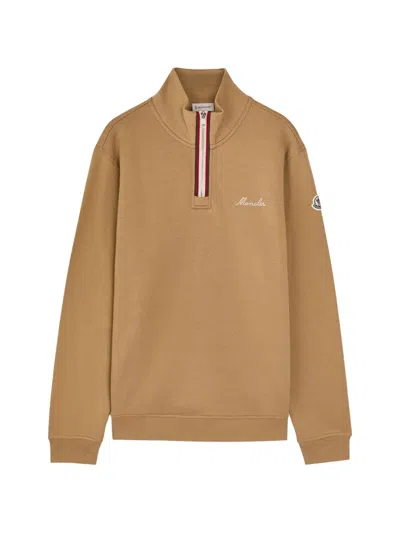 Moncler Half-zip Sweatshirt In Brown