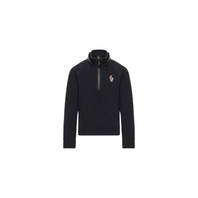 Moncler Half-zip Fleece Sweatshirt, Children, Blue, Size: 10y