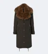 Moncler Halicte Down Coat In Brown