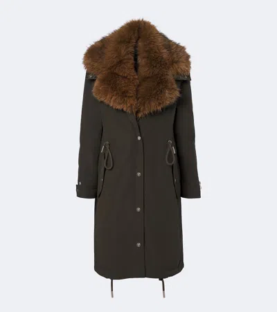 Moncler Halicte Down Coat In Brown