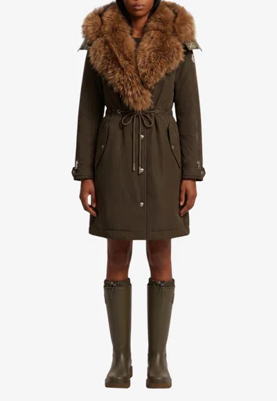 Moncler Halicte Down Jacket In Green
