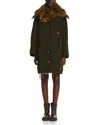 Moncler Halicte Long Down Parka In Brown