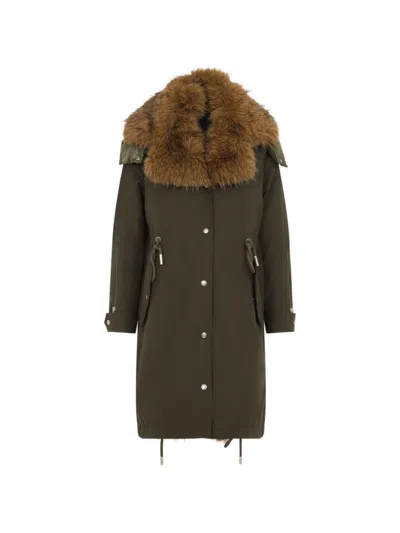 Moncler Halicte Parka Coat In Green