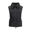 Moncler Padded High Collar Vest With Flap Pockets In Black