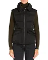Moncler Padded High Collar Vest With Flap Pockets In Black