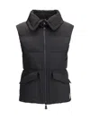 Moncler Padded High Collar Vest With Flap Pockets In Black