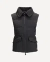 Moncler Grenoble Black Polyester Sleeveless Hallaine Down Jacket In Blue