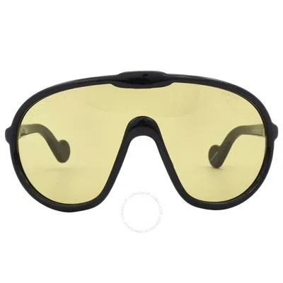 Moncler Halometre Amber Shield Unisex Sunglasses Ml0184 01e 00 In Yellow