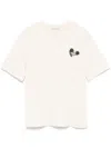 Moncler Hand-beaded Cotton T-shirt In Neutrals
