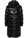 Moncler Hanoverian Nylon Long Down Jacket In Black