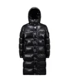 Moncler Hanoverian Hooded Long Down Jacket, Men, Black, Size: 6 In Black
