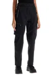 Moncler Grenoble Black Cargo Pants With Adjustable Waist In Stretch Fabric Woman In Black
