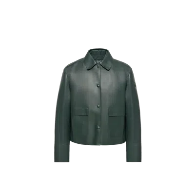 Moncler Doudoune-chemise En Cuir 3-en-1 Haricot, Femme, Vert, Taille: 2 In Green