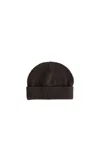 Moncler Logo-patch Ribbed-brim Beanie In Brown