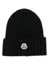 Moncler Virgin Wool Beanie In Black