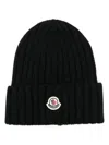 Moncler Virgin Wool Beanie In Black