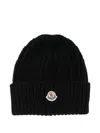 Moncler Women Beanie Wool And Cashmere Hat In Black