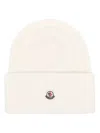 Moncler Ribbed-knit Wool Beanie In White
