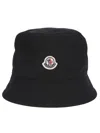 Moncler Cappello Bucket In Misto Cotone In Black
