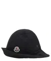 Moncler Logoed Bucket Hat In Black